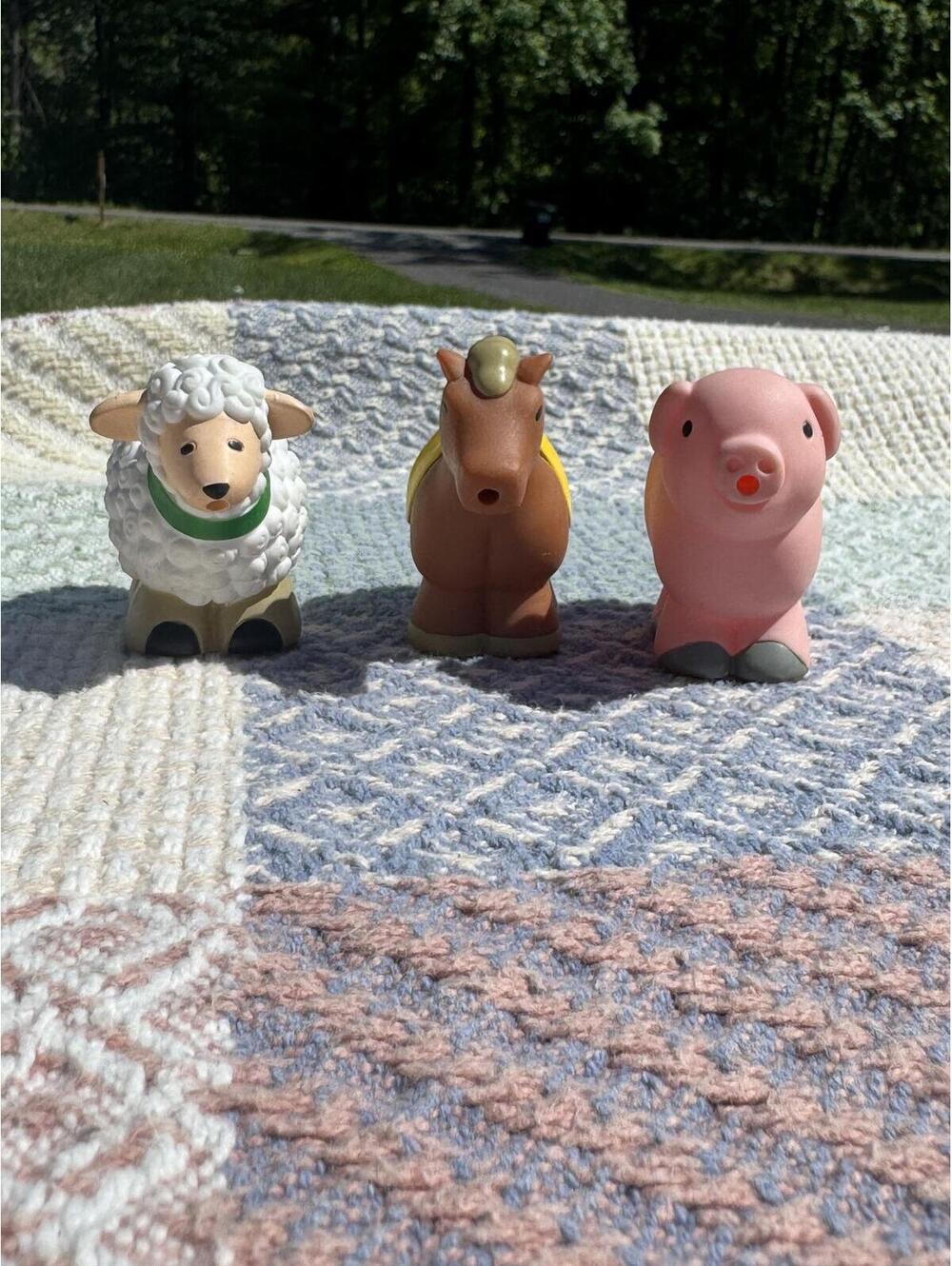 1997 Set of 3 Vintage Farm Animal Figurines - Horse, Sheep, Pig